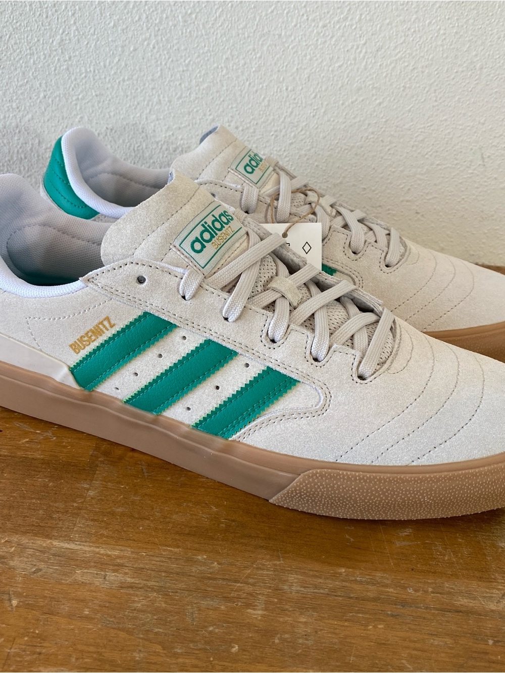 Adidas Busenitz Vulc II Sand Suede Green Beige Khaki Skateboarding - Size 10 - Picture 2 of 14